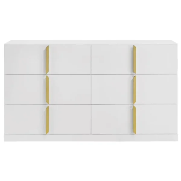 Ines White High Gloss Dresser By Coaster Furniture - Image 2