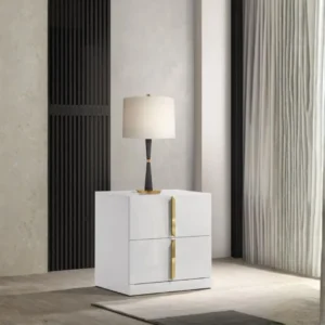 Ines 2 Drawer Nightstand White High Gloss By Coaster Furniture