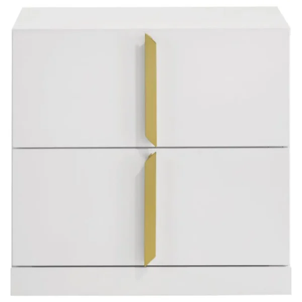Ines 2 Drawer Nightstand White High Gloss By Coaster Furniture - Image 2