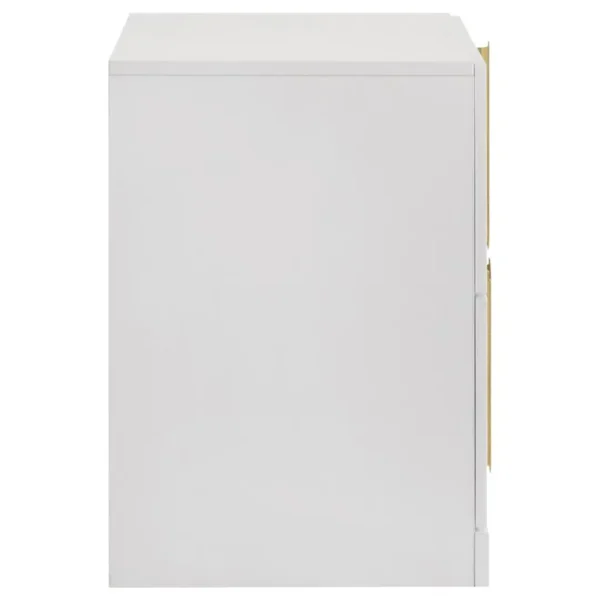 Ines 2 Drawer Nightstand White High Gloss By Coaster Furniture - Image 3
