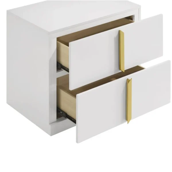 Ines 2 Drawer Nightstand White High Gloss By Coaster Furniture - Image 6