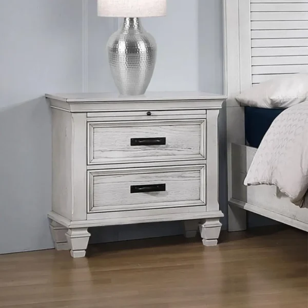 Franco Distressed White Bedroom Set By Coaster Furniture - Image 3