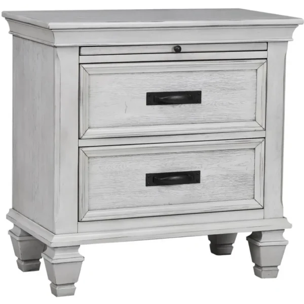 Franco Distressed White Nightstand By Coaster Furniture - Image 2