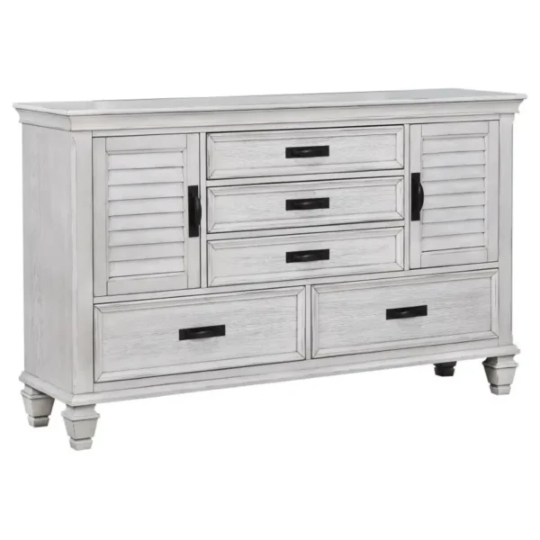 Franco 5 Drawer Dresser Distressed White By Coaster Furniture - Image 2