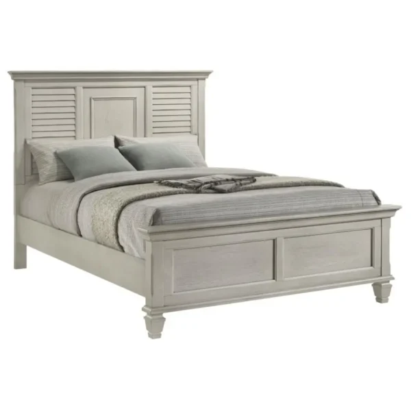 Franco Wood Panel Bed Distressed White By Coaster Furniture - Image 2