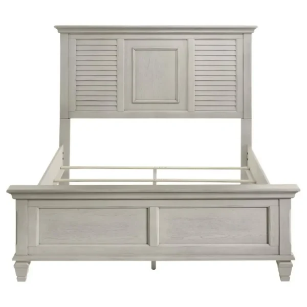 Franco Wood Panel Bed Distressed White By Coaster Furniture - Image 3