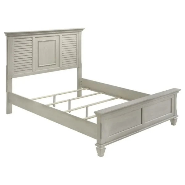 Franco Wood Panel Bed Distressed White By Coaster Furniture - Image 4