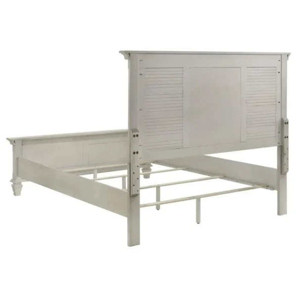 Franco Wood Panel Bed Distressed White By Coaster Furniture - Image 6