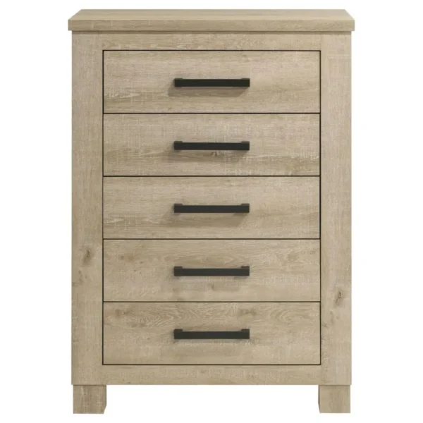 Oakglen Weathered Oak Bedroom Chest By Coaster Furniture - Image 2