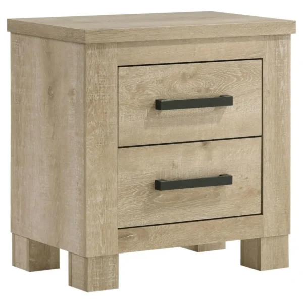 Oakglen Weathered Oak Nightstand By Coaster Furniture - Image 2