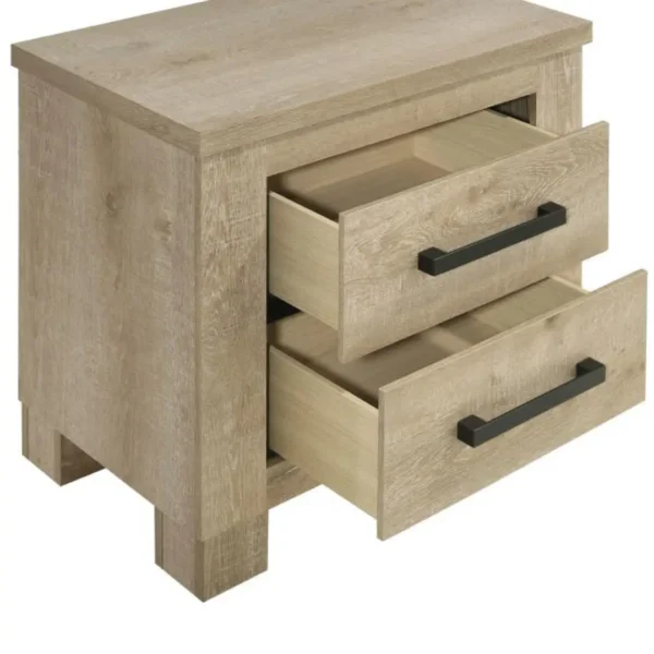 Oakglen Weathered Oak Nightstand By Coaster Furniture - Image 7