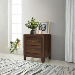 Welsley 2 Drawer Walnut Nightstand By Coaster Furniture