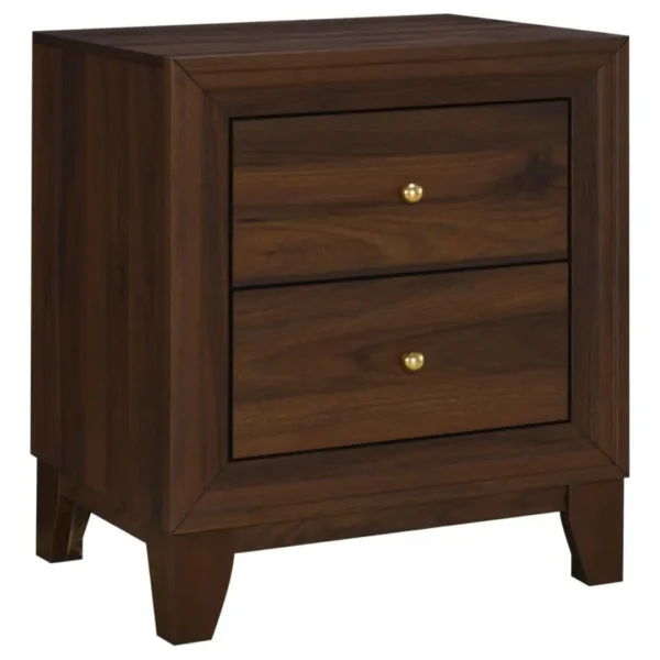 Welsley 2 Drawer Walnut Nightstand By Coaster Furniture - Image 2