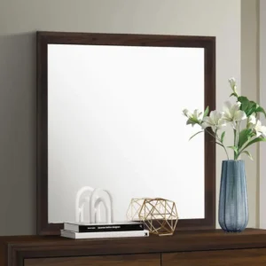 Welsley Walnut Wood Mirror By Coaster Furniture