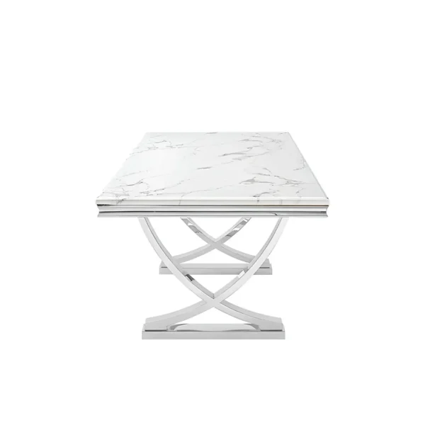 Wadenstil White Marble Top Dining Table by Furniture of America - Image 4