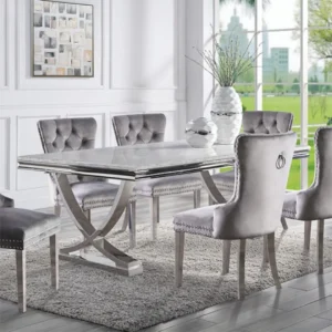 Wadenstil Chrome Dining Table by Furniture of America