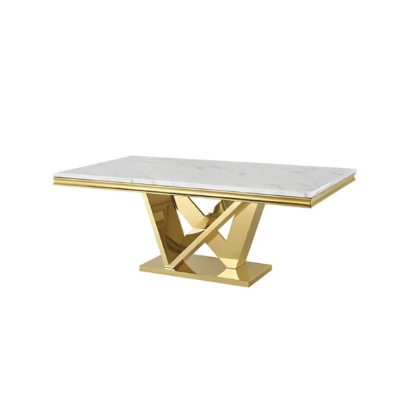 Valdevers Rectangular Marble Dining Table by Furniture of America - Image 2