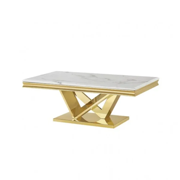 Villarsglane Marble and Gold Coffee Table by Furniture of America - Image 2