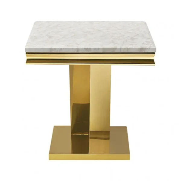 Villarsglane Gold End Table with Marble Top by Furniture of America - Image 3