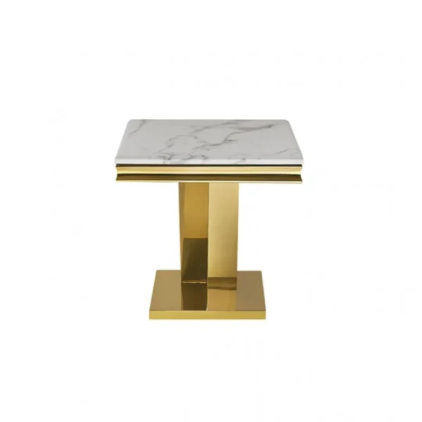 Villarsglane Gold End Table with Marble Top by Furniture of America - Image 4