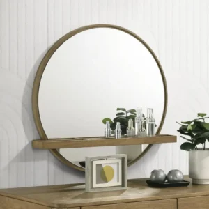 Arini Round Wall Mirror with Shelf By Coaster Furniture