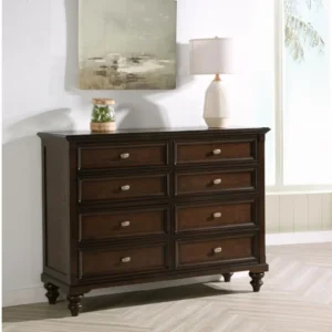 Andover Dark Oak 8 Drawer Traditional Dresser By Coaster Furniture