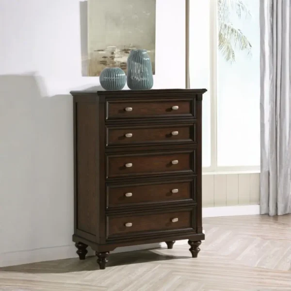Andover Traditional Dark Oak Bedroom Set By Coaster Furniture - Image 4