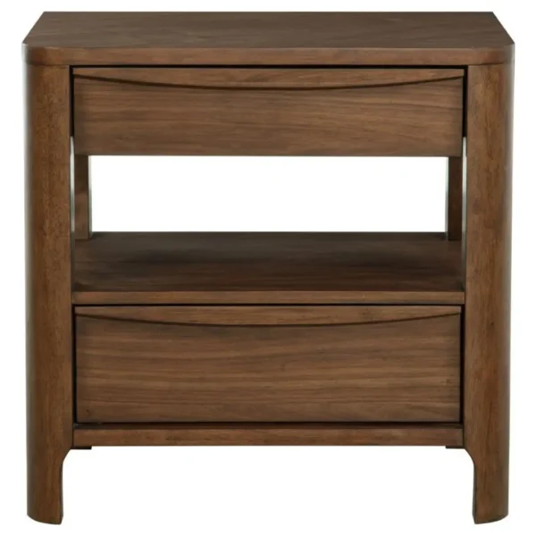 Maderia 2 Drawer Walnut Wood Nightstand By Coaster Furniture - Image 2