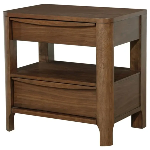 Maderia 2 Drawer Walnut Wood Nightstand By Coaster Furniture - Image 3