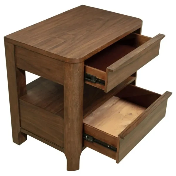 Maderia 2 Drawer Walnut Wood Nightstand By Coaster Furniture - Image 8