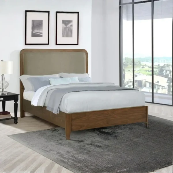 Maderia 57-Inch Walnut Upholstered Bed By Coaster Furniture - Image 7