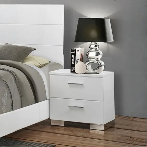 Felicity Bedroom Set White High Gloss By Coaster Furniture - Image 3