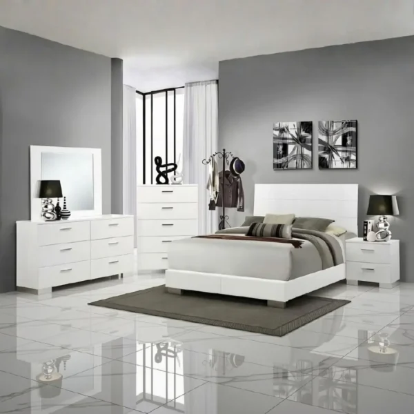 Felicity 2 Drawer White High Gloss Nightstand By Coaster Furniture - Image 8