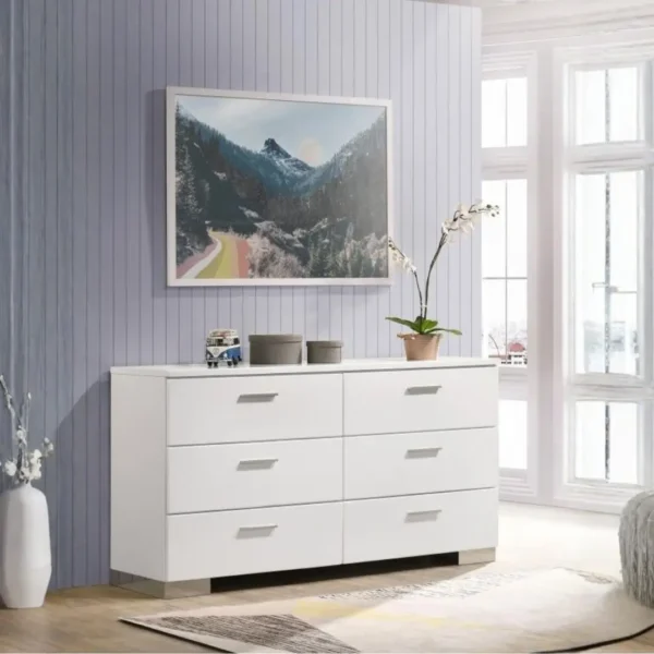 Felicity Bedroom Set White High Gloss By Coaster Furniture - Image 5