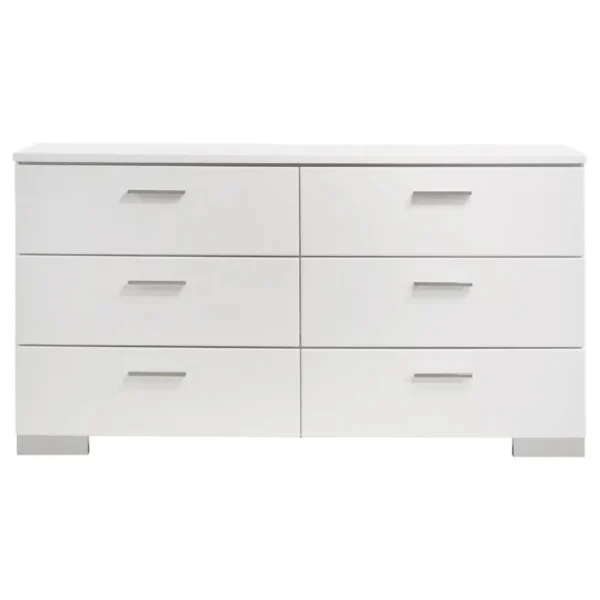 Felicity Contemporary Dresser White High Gloss By Coaster Furniture - Image 2