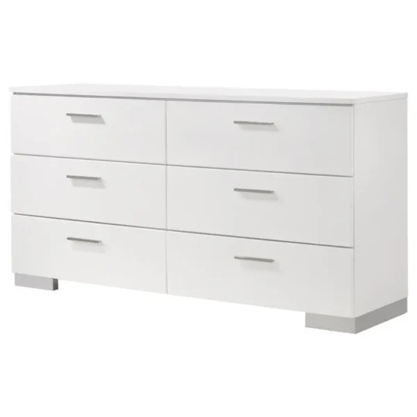 Felicity Contemporary Dresser White High Gloss By Coaster Furniture - Image 3