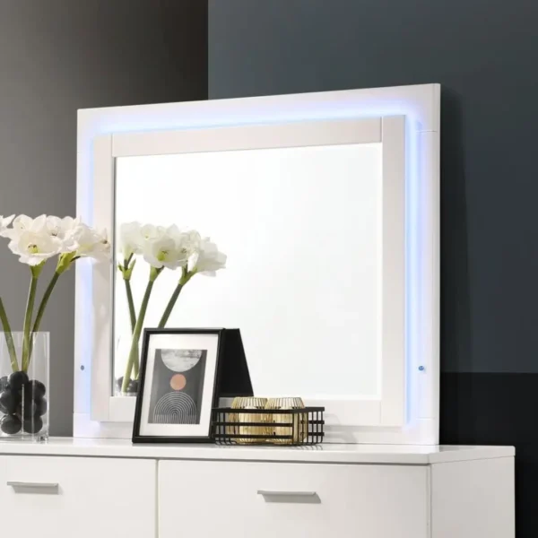 Felicity Bedroom Set White High Gloss By Coaster Furniture - Image 6