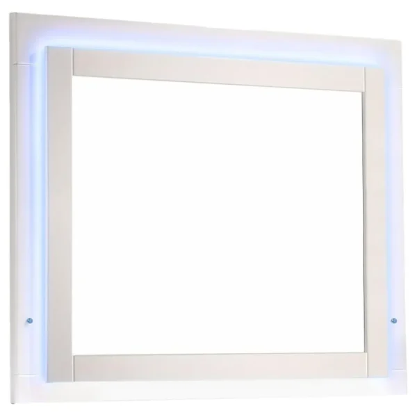 Felicity Wood Dresser Mirror White High Gloss By Coaster Furniture - Image 2