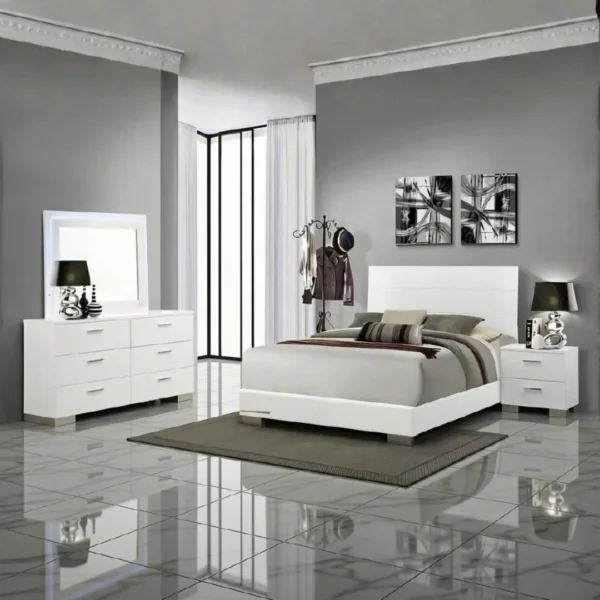 Felicity Wood Dresser Mirror White High Gloss By Coaster Furniture - Image 4