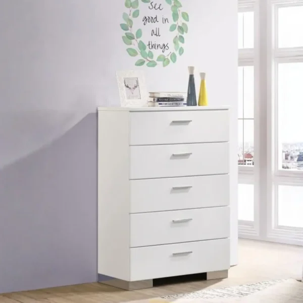 Felicity Bedroom Set White High Gloss By Coaster Furniture - Image 4