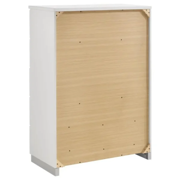 Felicity White High Gloss Bedroom Chest By Coaster Furniture - Image 5