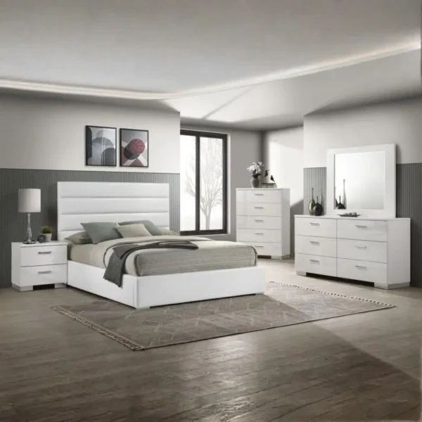 Felicity Leather Upholstered Bed By Coaster Furniture - Image 6