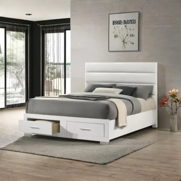 Felicity Leather Upholstered Bed By Coaster Furniture - Image 10