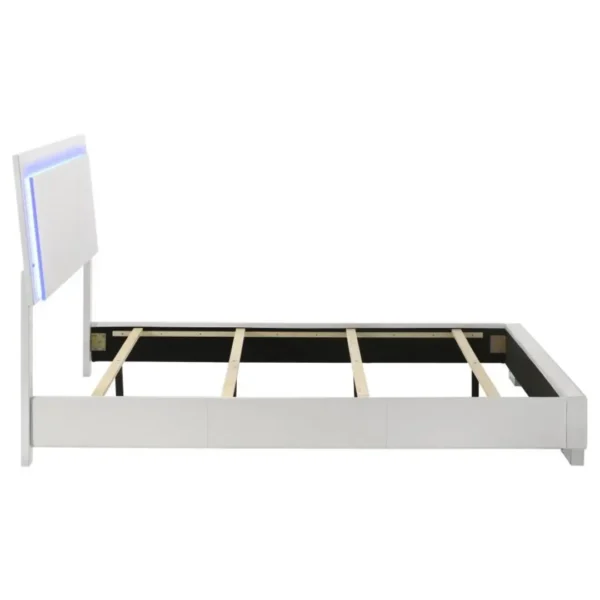 Felicity LED Panel Bed White High Gloss By Coaster Furniture - Image 4