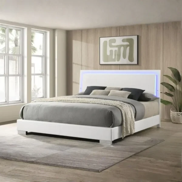 Felicity Bedroom Set White High Gloss By Coaster Furniture - Image 2