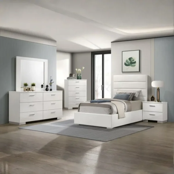 Felicity 5 Piece Minimalist Bedroom Set By Coaster Furniture - Image 7