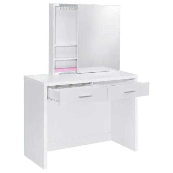 Bunbury White Makeup Vanity Table Set By Coaster Furniture - Image 4
