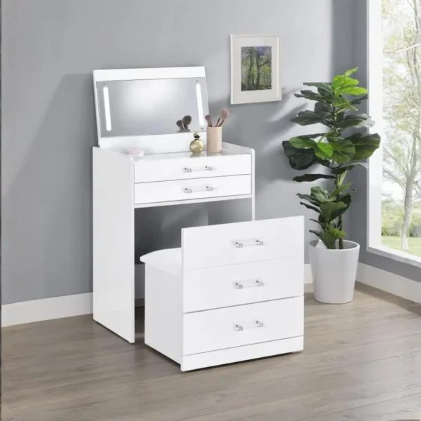 Danbury Makeup Vanity and Stool Set By Coaster Furniture - Image 19