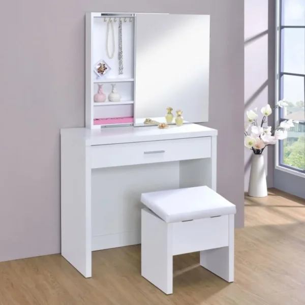 Harvey Vanity Set with Lift-Top Stool By Coaster Furniture - Image 2