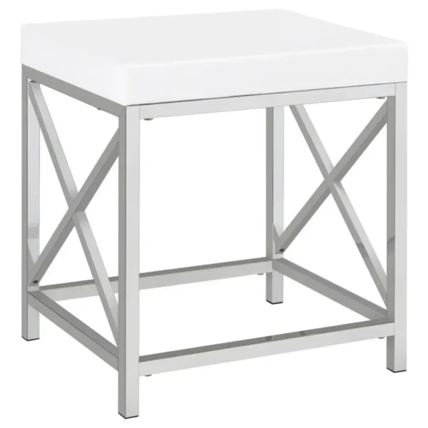 Eliza Contemporary Vanity Set White and Chrome By Coaster Furniture - Image 8